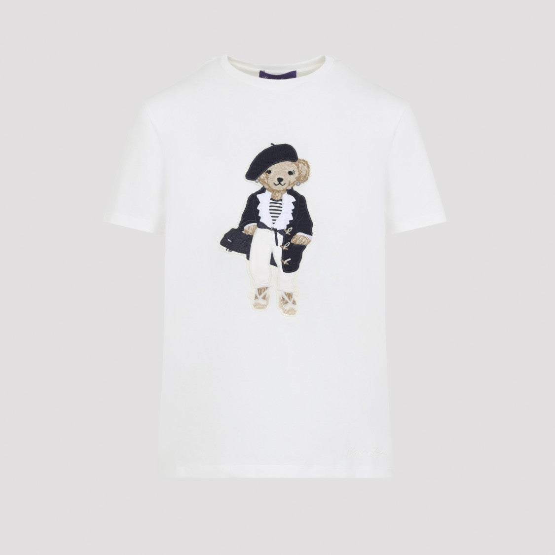 Polo Ralph Lauren Multicolor Bear Design Cream White Cotton T-Shirt