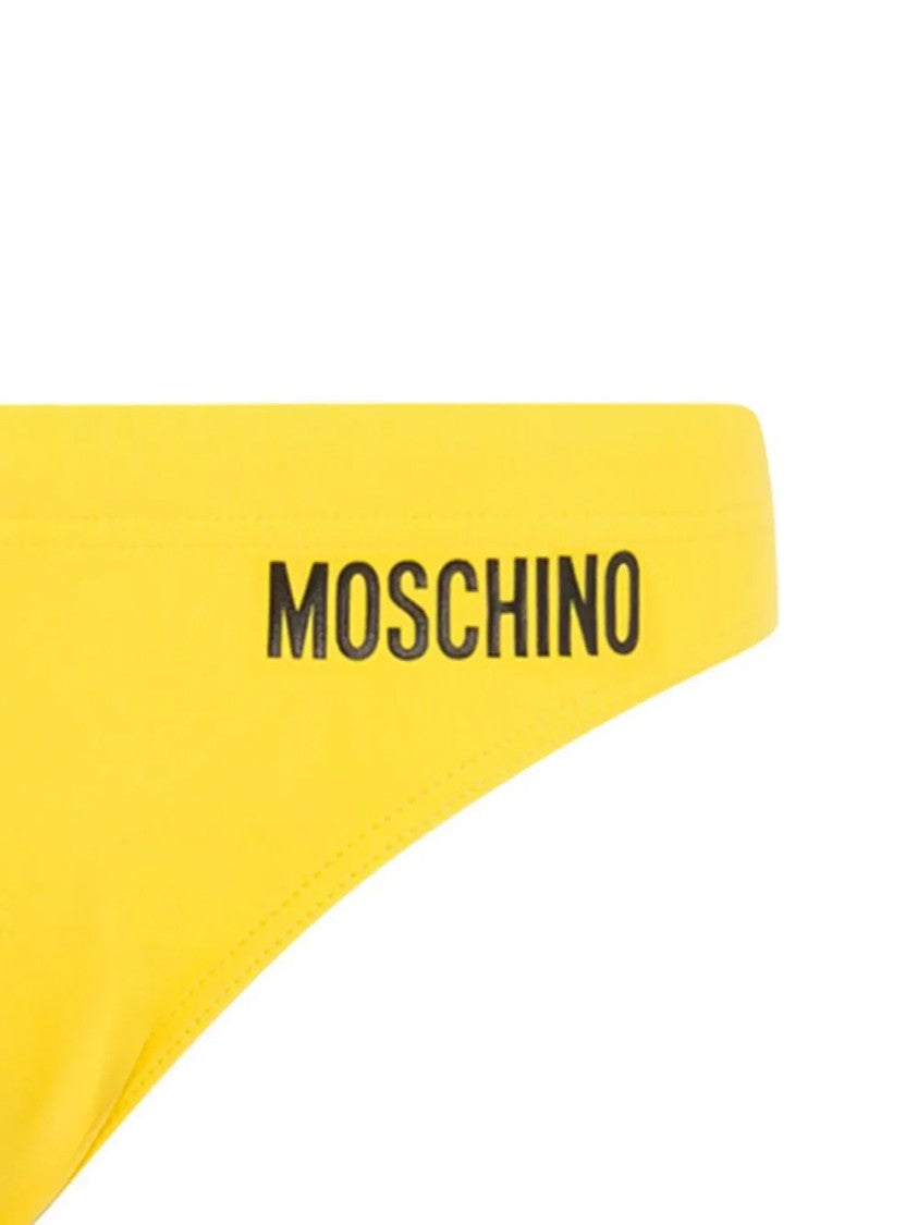 Moschino Vibrant Yellow Swim Brief With Playful Design