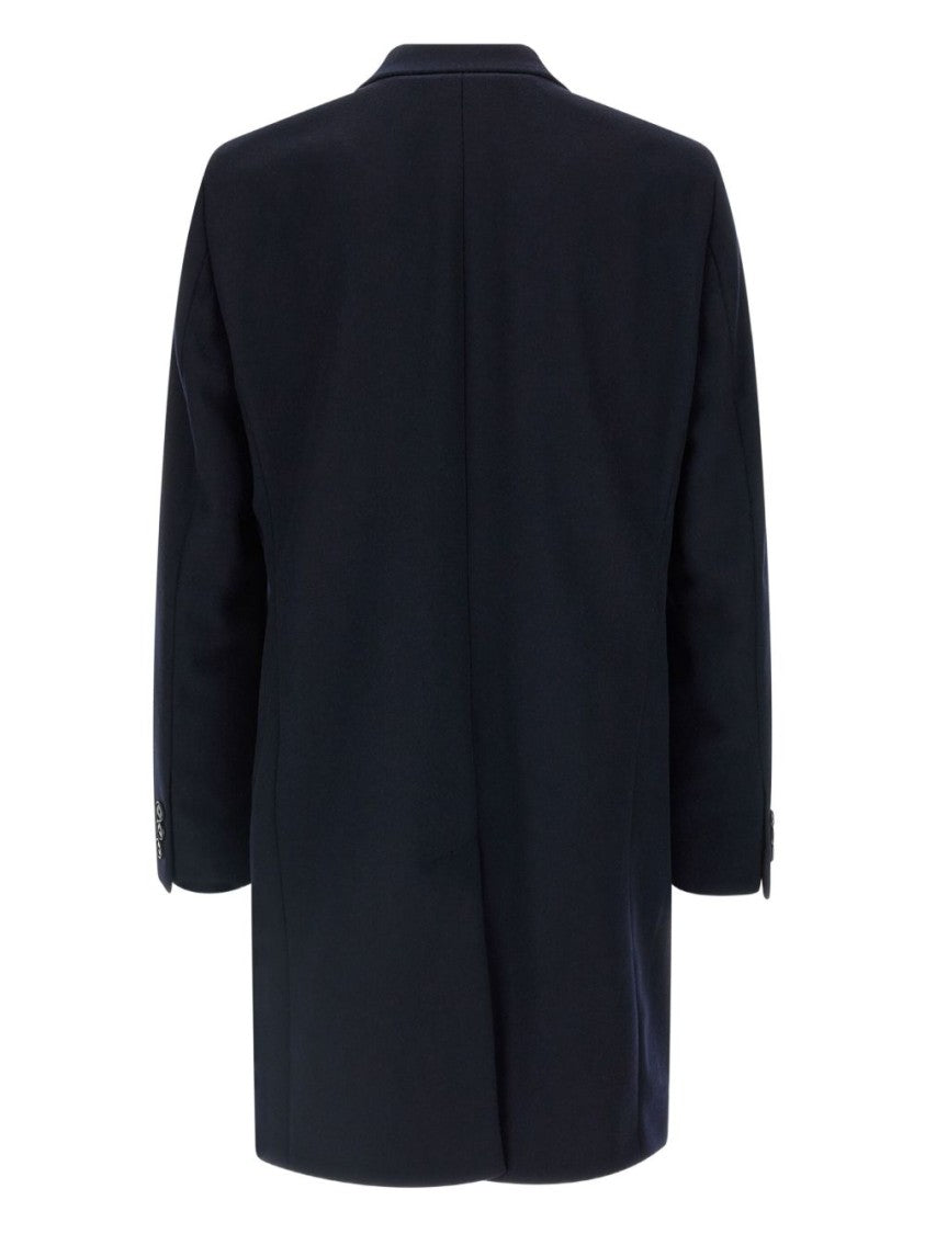 Boss Tailored Blue Coat With Structured Silhouette