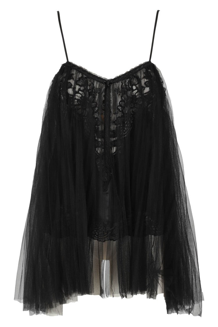 Alexander Wang Silk Tank Tunic With Lace Appliqués