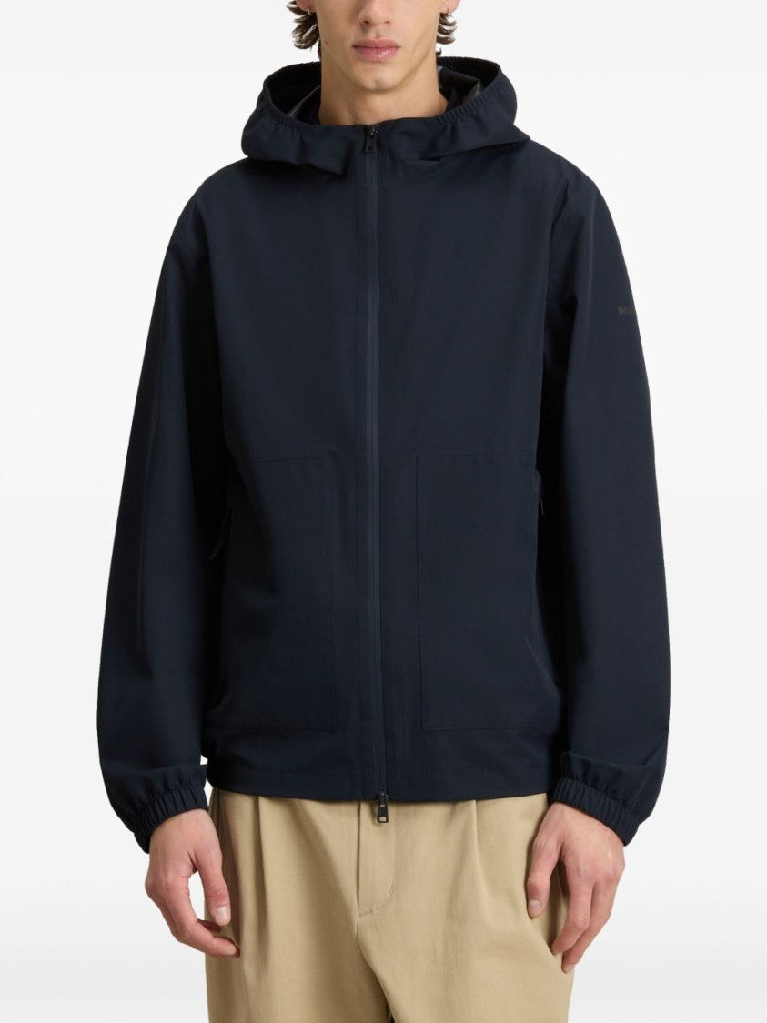 Woolrich Midnight Blue Giacca Pacific With Drawstring Hood