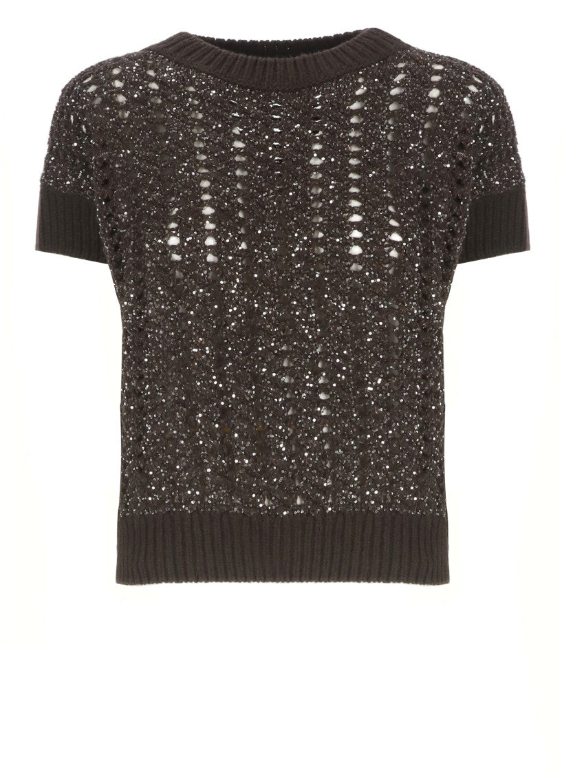 D. Exterior Brown Wool Sweater