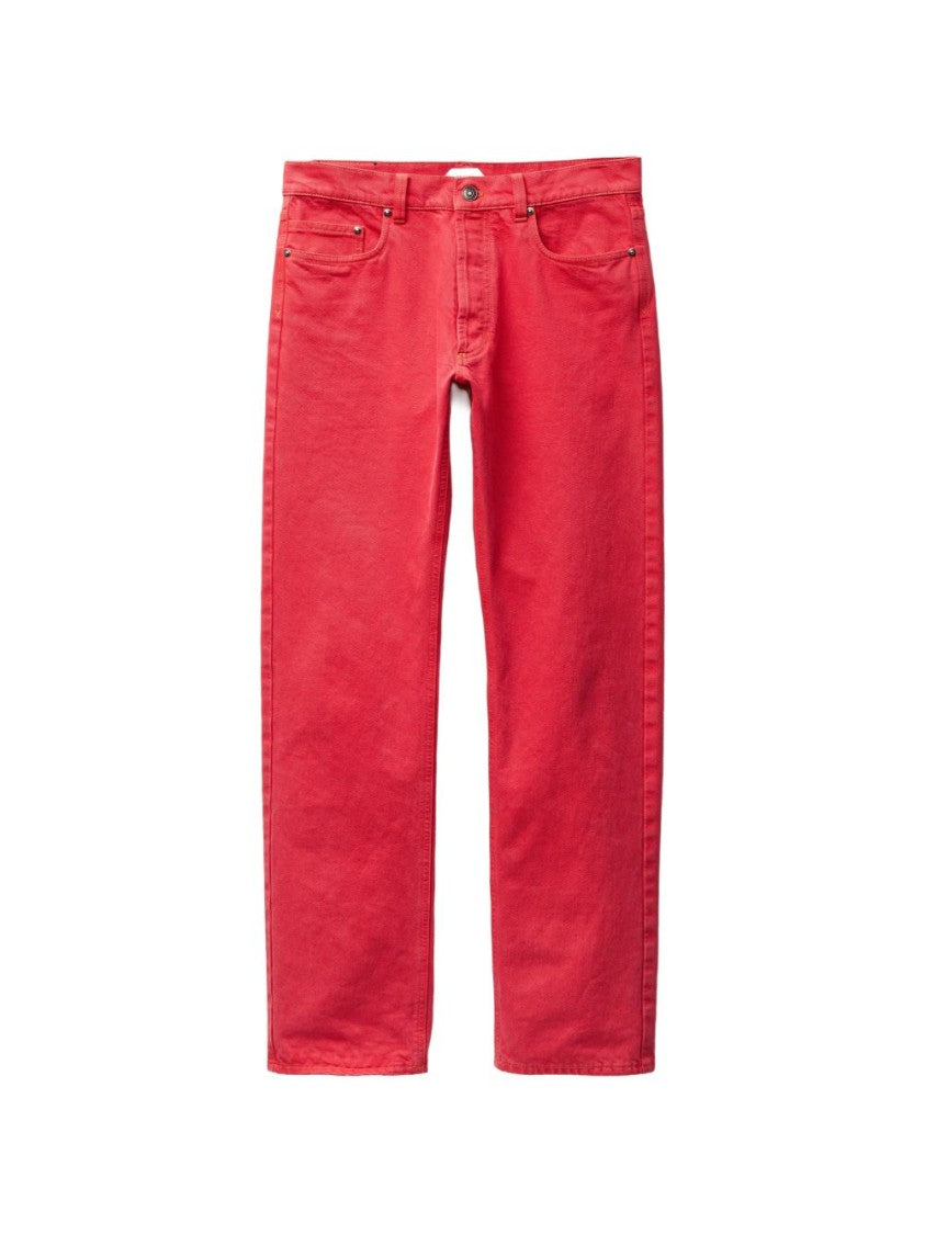 Versace Red Cotton Denim Medusa Jeans