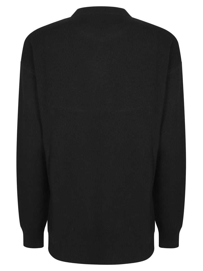 Daniele Fiesoli Black Oversized Sweater With Dropped Shoulder Design