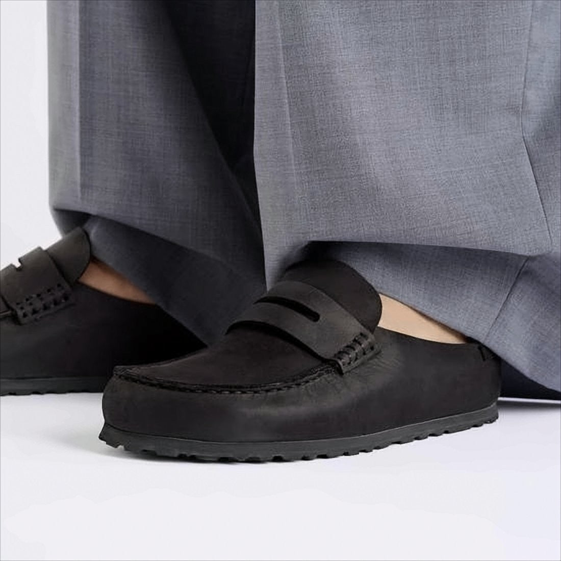 Birkenstock Nubuck Leather Slip-On Loafers With Moccasin-Style Toe