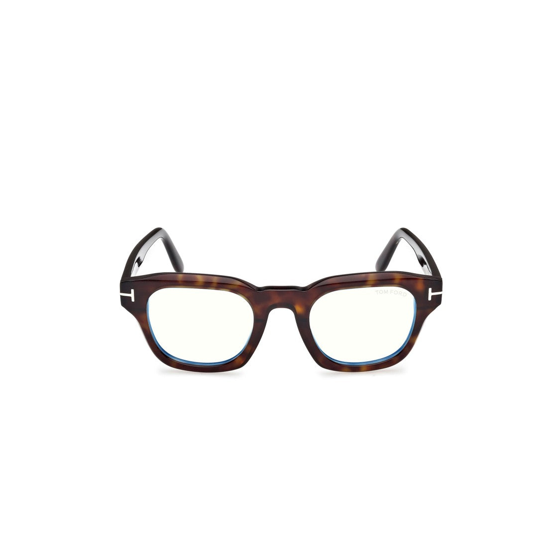 Tom Ford Square Tortoiseshell Acetate Eyeglasses With Silver Accents