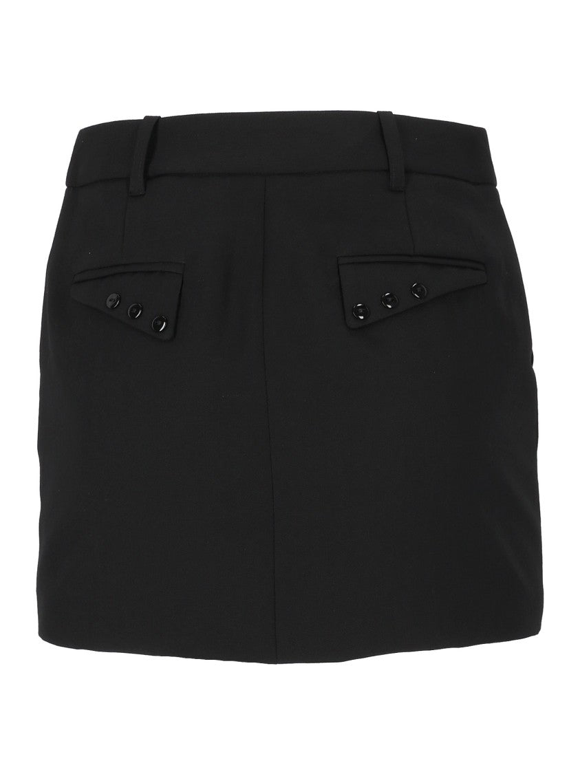 Elisabetta Franchi Fitted Black Mini Skirt With Concealed Closure