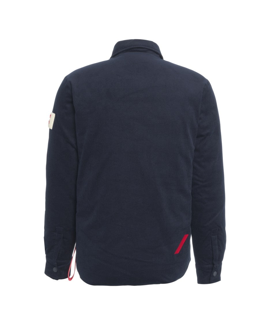 After Label Belluno Padded Overshirt With Classic Shirt Collar And Flap Pockets