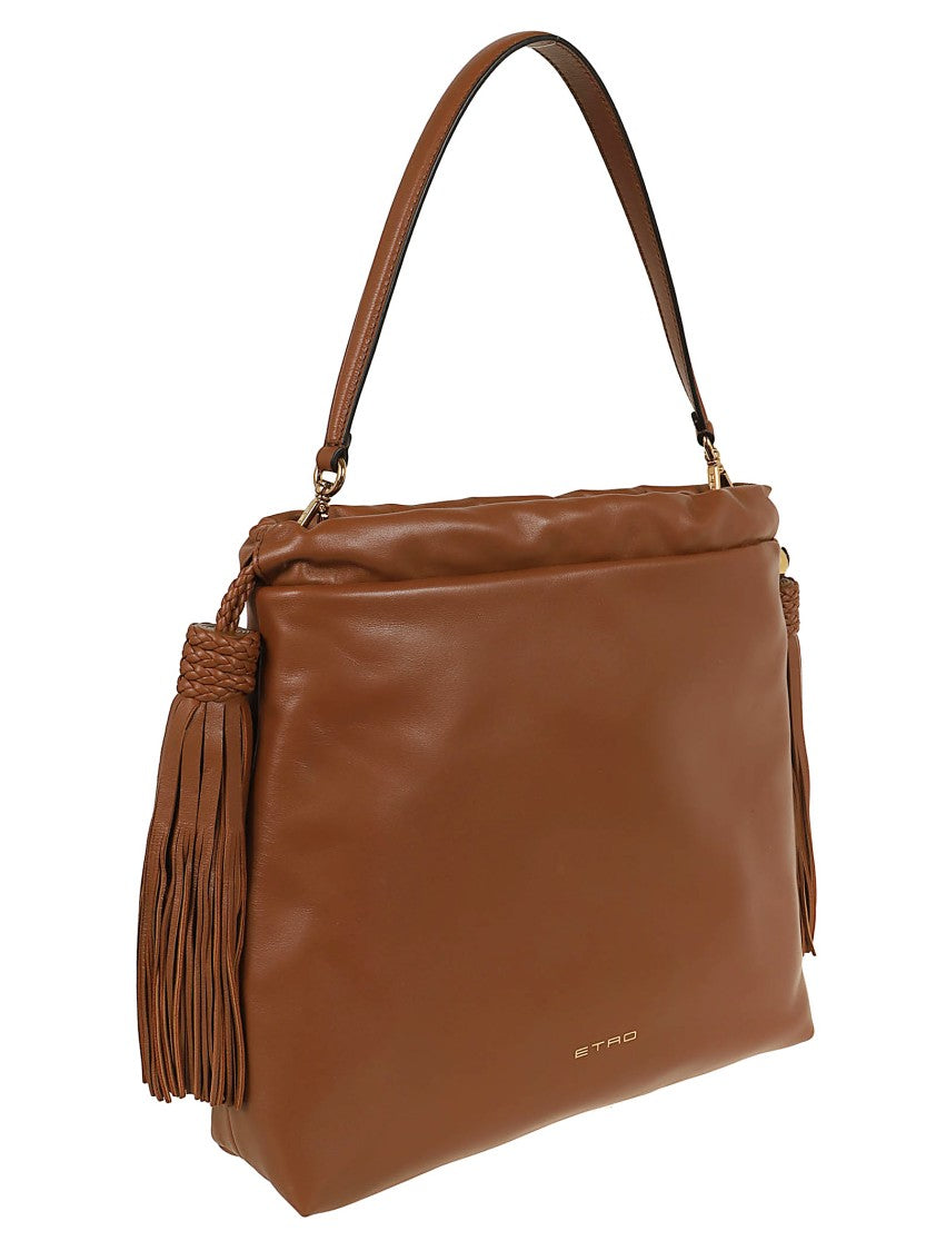 Etro Kalispera M Leather Bag With Artisan Tassels
