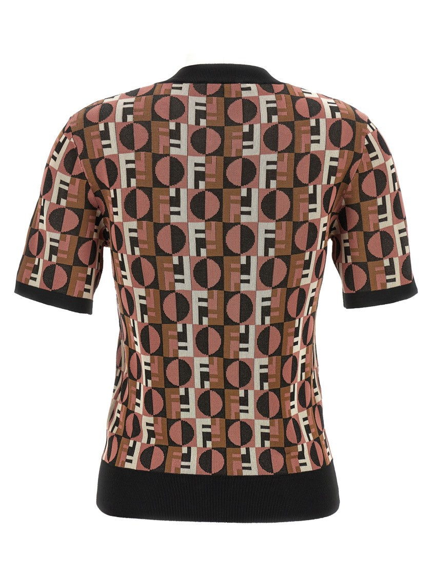 Fendi Three-Dimensional Jacquard Sweater With Geometric Pattern