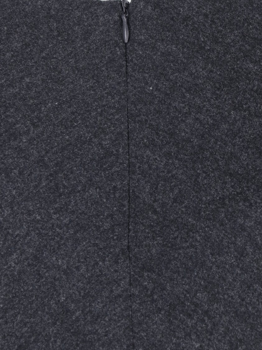 Giorgio Armani Grey Virgin Wool Midi Skirt