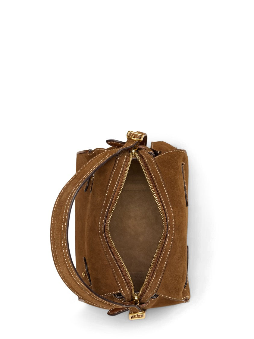 Polo Ralph Lauren Suede Texture Small Satchel With Adjustable Strap