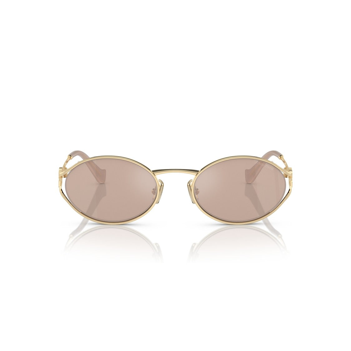 Miu Miu 0Mu 52Ys Oval Gold-Tone Sunglasses