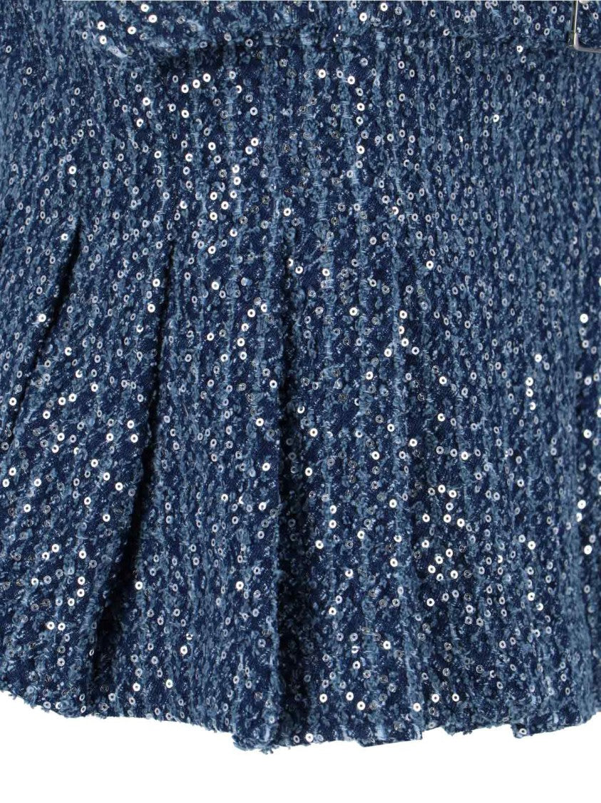 Charles Jeffrey Loverboy Pleated Mini Skirt With Shimmering Sequins