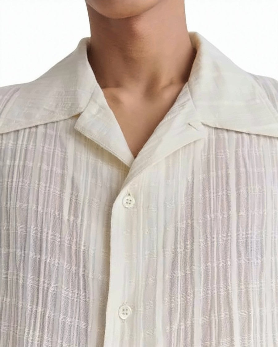 Séfr Long-Sleeve Checkered Texture Shirt