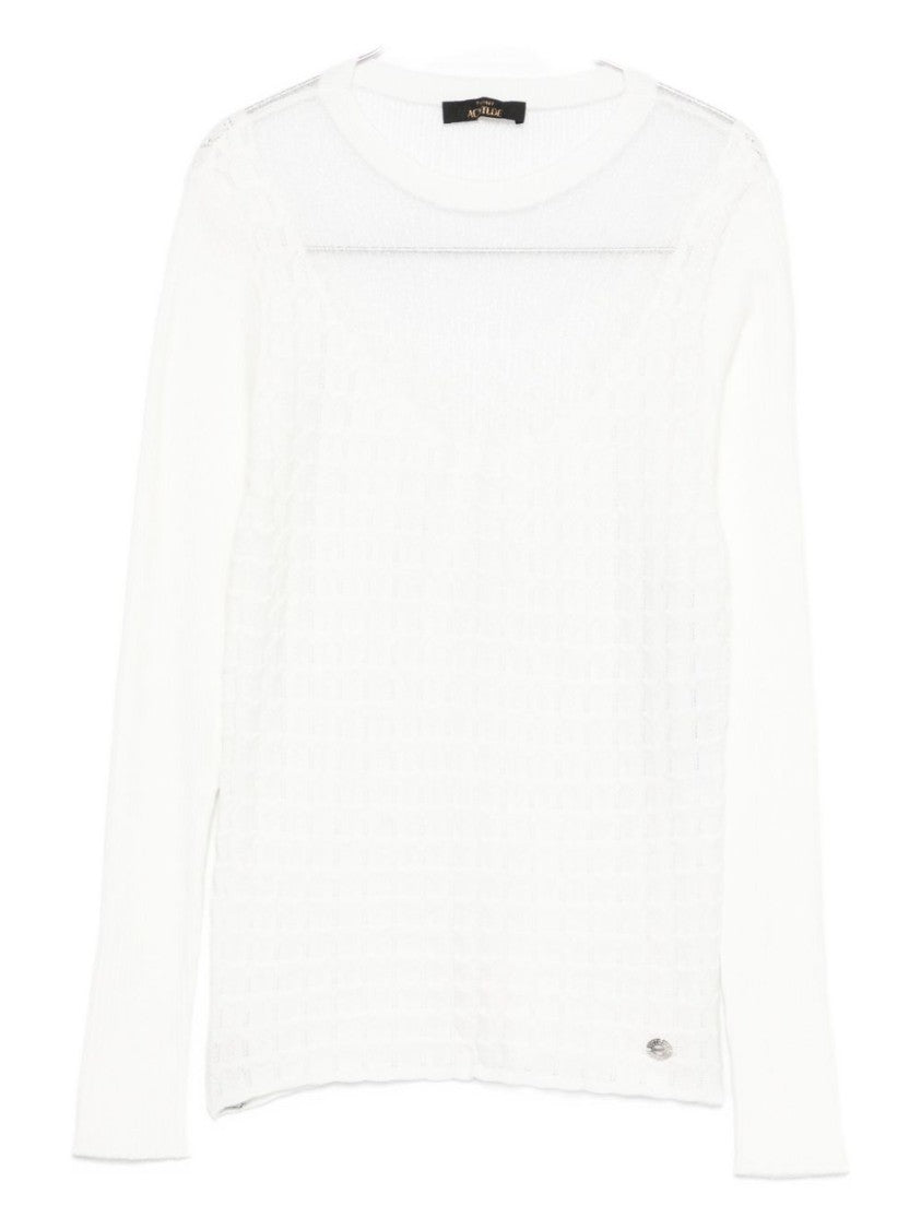 Twin-Set Textured Knit Sweater With Layered Collar Detail