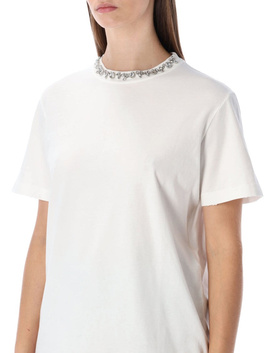Golden Goose White Crystal-Detail T-Shirt