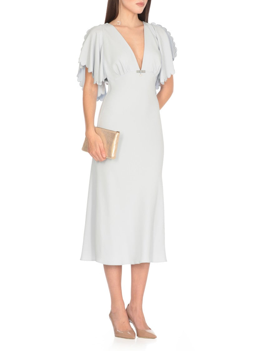Elisabetta Franchi Light Blue Viscose Midi Dress