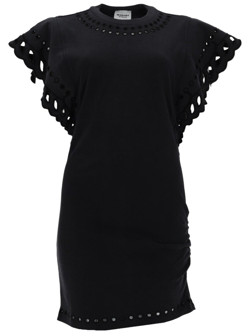 Isabel Marant Étoile Orlane Scalloped Eyelet Ruched Mini Dress