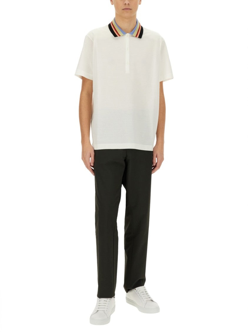 Paul Smith White Cotton Polo Shirt