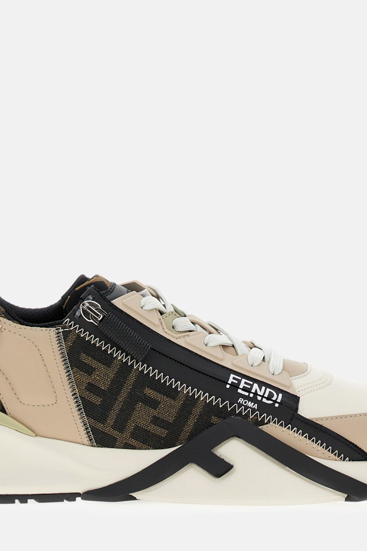 Fendi Leather Sneakers With F Detail And Rubber Sole