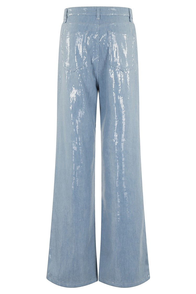 Federica Tosi Sequined Denim Trousers