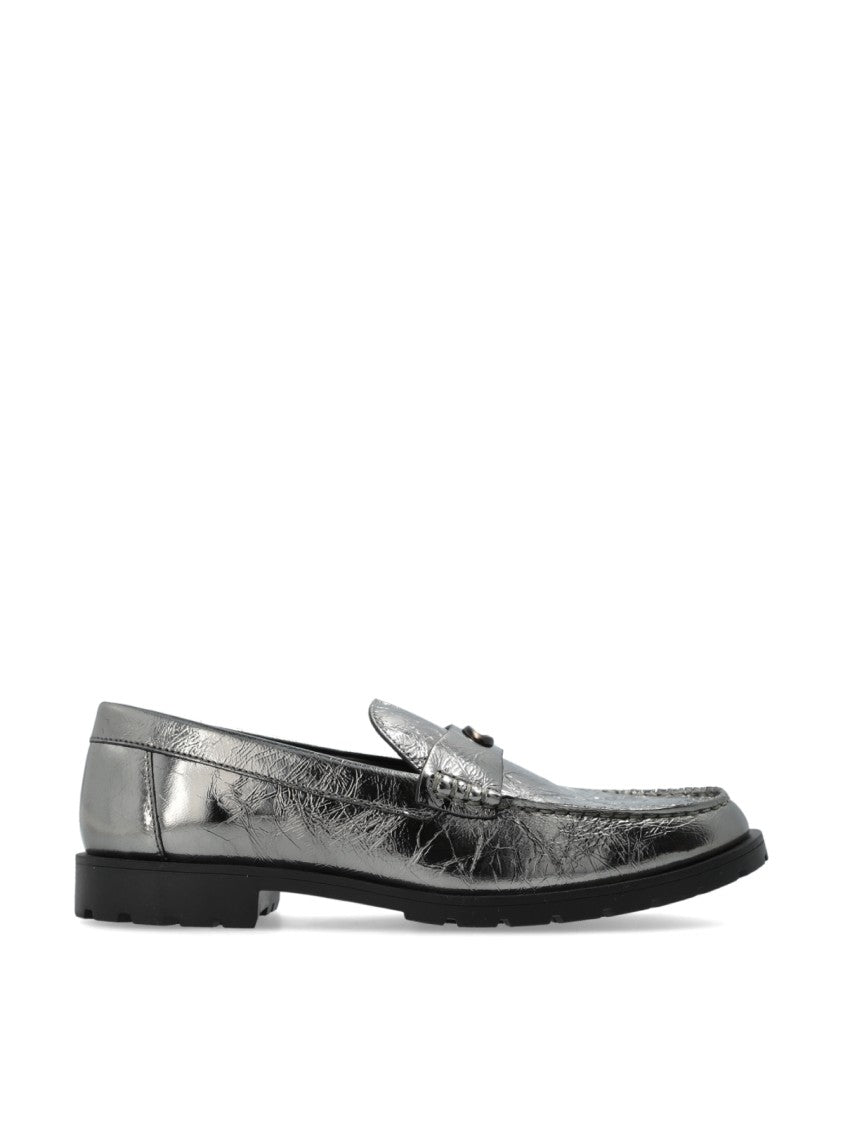 Coach Jocelyn Crinkle Leather Logo Loafers