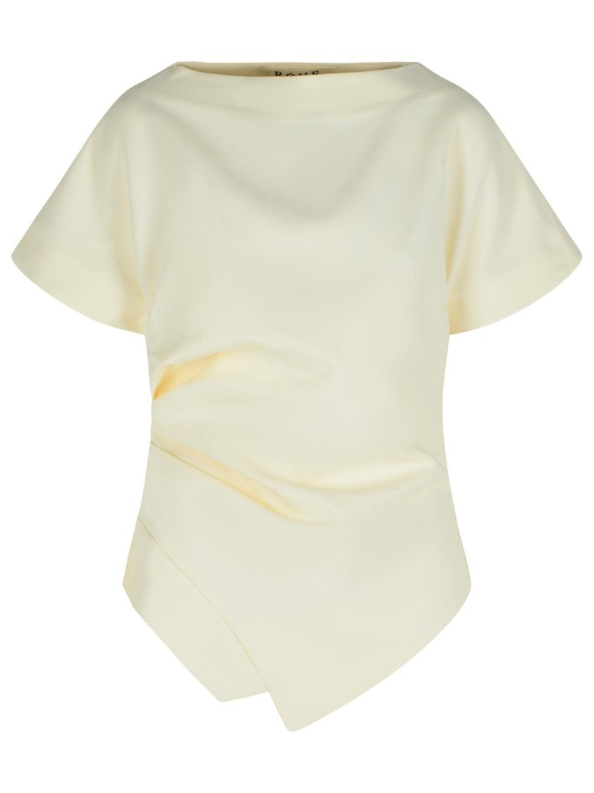 Róhe Draped Asymmetrical T-Shirt With Sculptural Silhouette