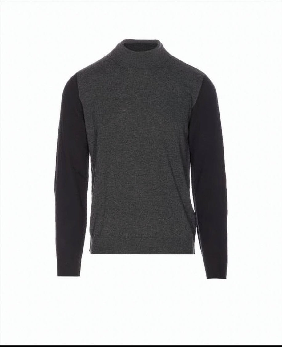 Maison Margiela Two-Tone Wool Sweater With Ribbed Details