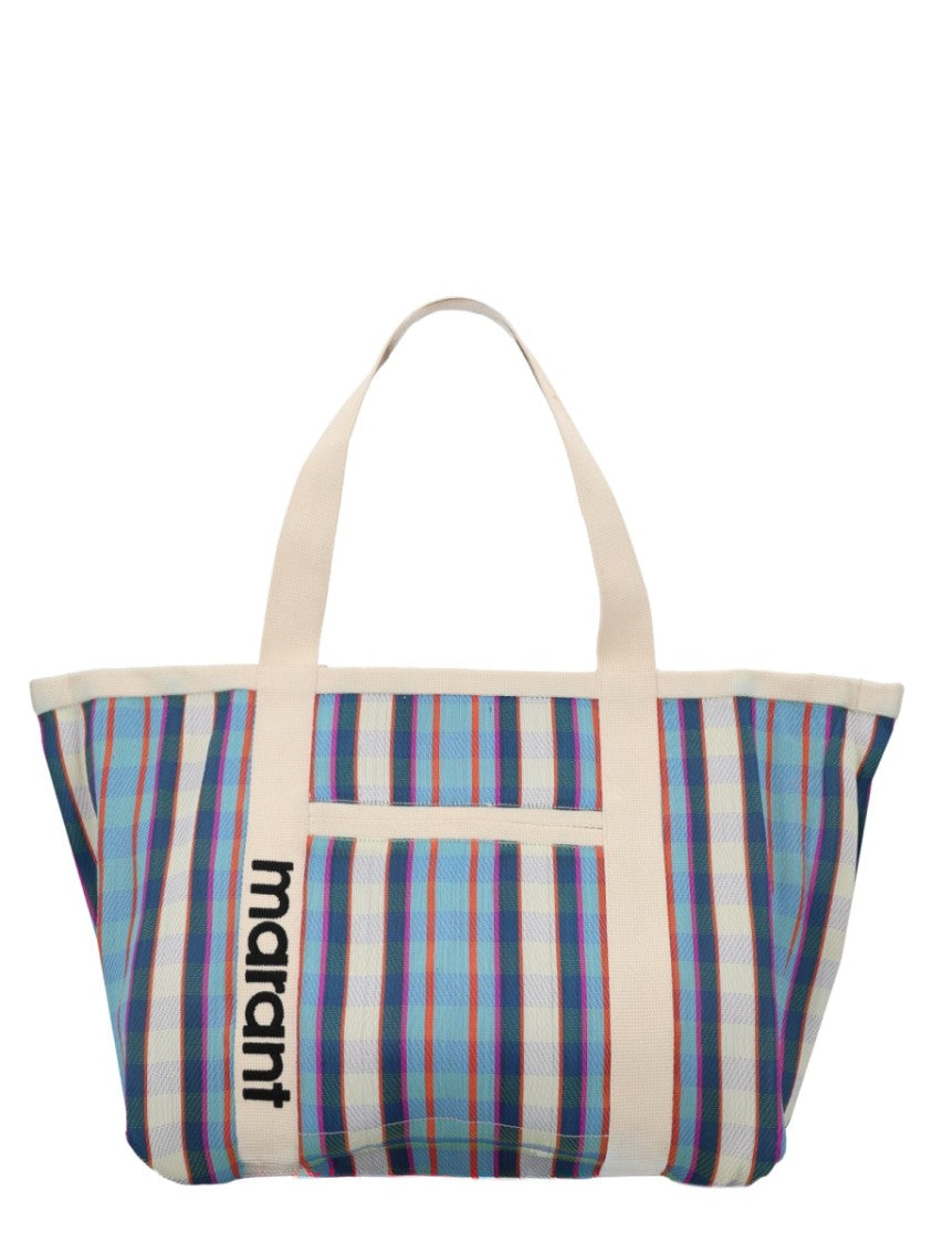 Isabel Marant Darwen Plaid Pattern Lightweight Nylon Tote Bag