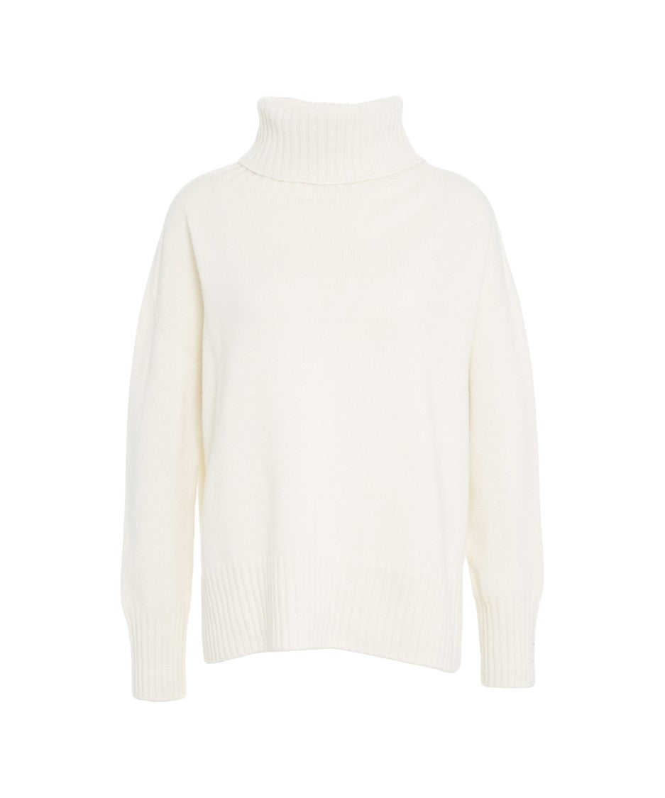 Mvm High-Neck Turtleneck Sweater With Ribbed Details