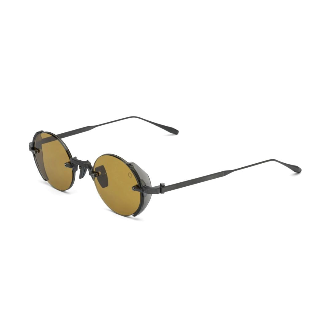 Akoni Jupiter Round Amber-Tinted Sunglasses With Textured Detailing