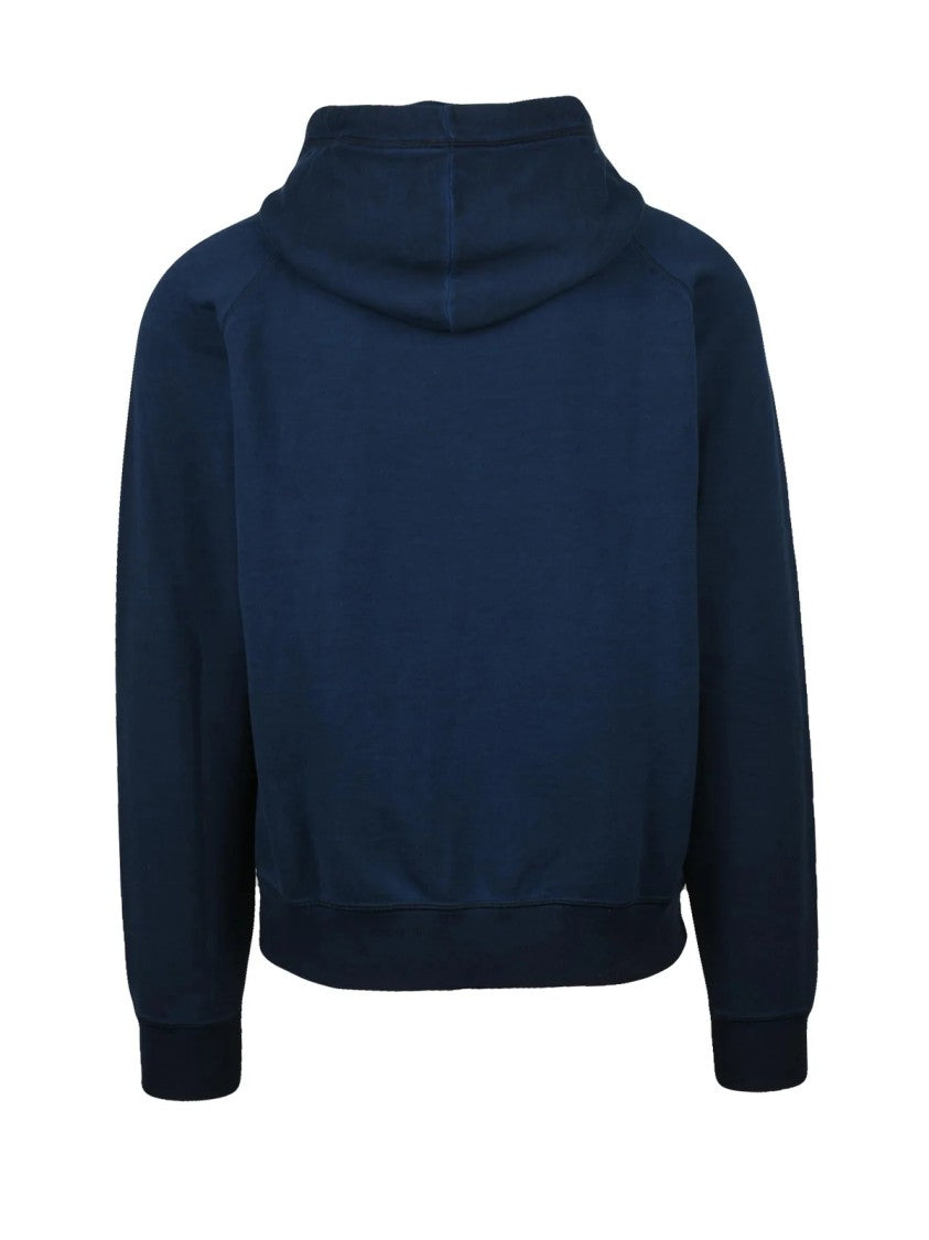 Dsquared2 Blue Cotton Cropped Hoodie