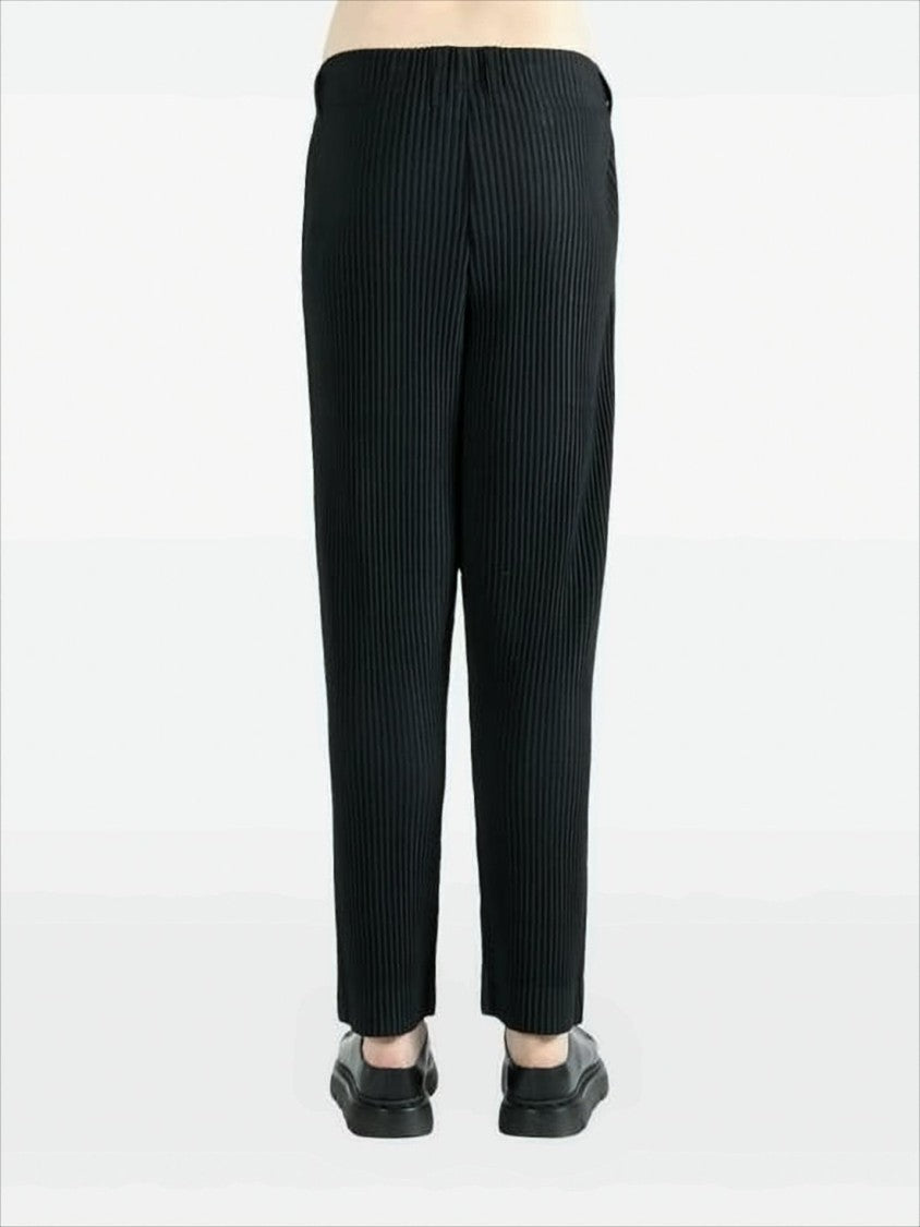 Homme Plissé Issey Miyake Pleated Design Pants With Straight Tapered Leg Silhouette