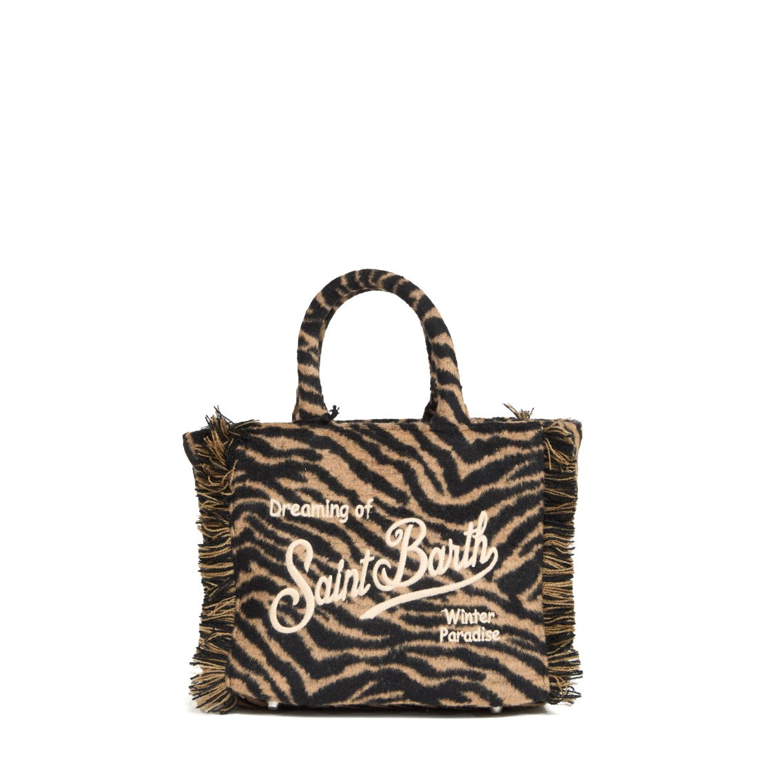 Mc2 Saint Barth Zebra-Print Mini Felt Vanity Bag