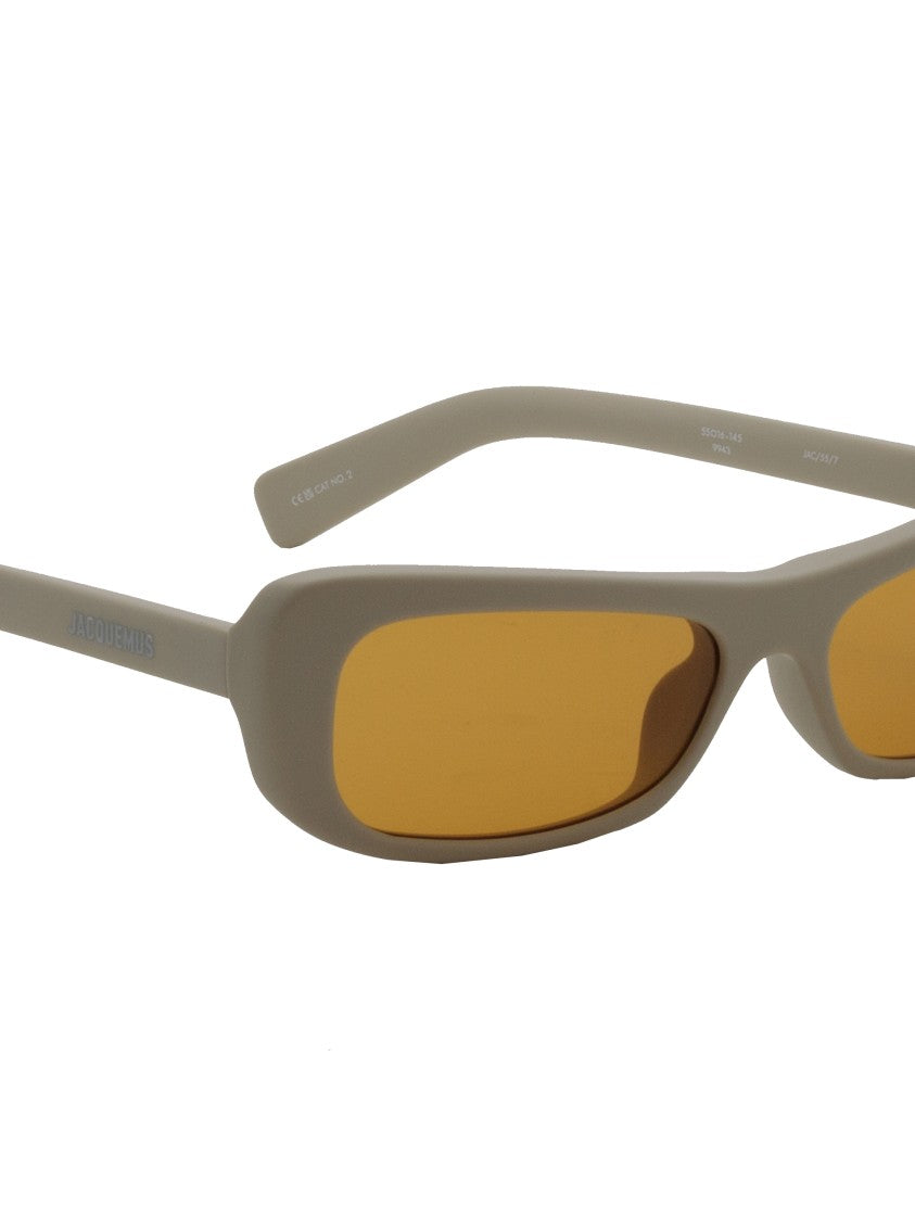 Linda Farrow X Jacquemus Angular Capri Sunglasses With Yellow Lenses And Uv Protection