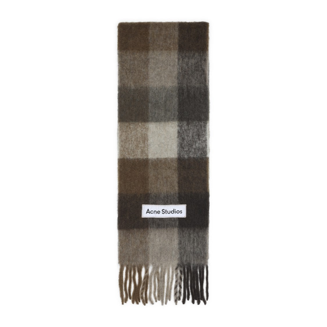 Acne Studios Dark Brown And White Alpaca Scarf