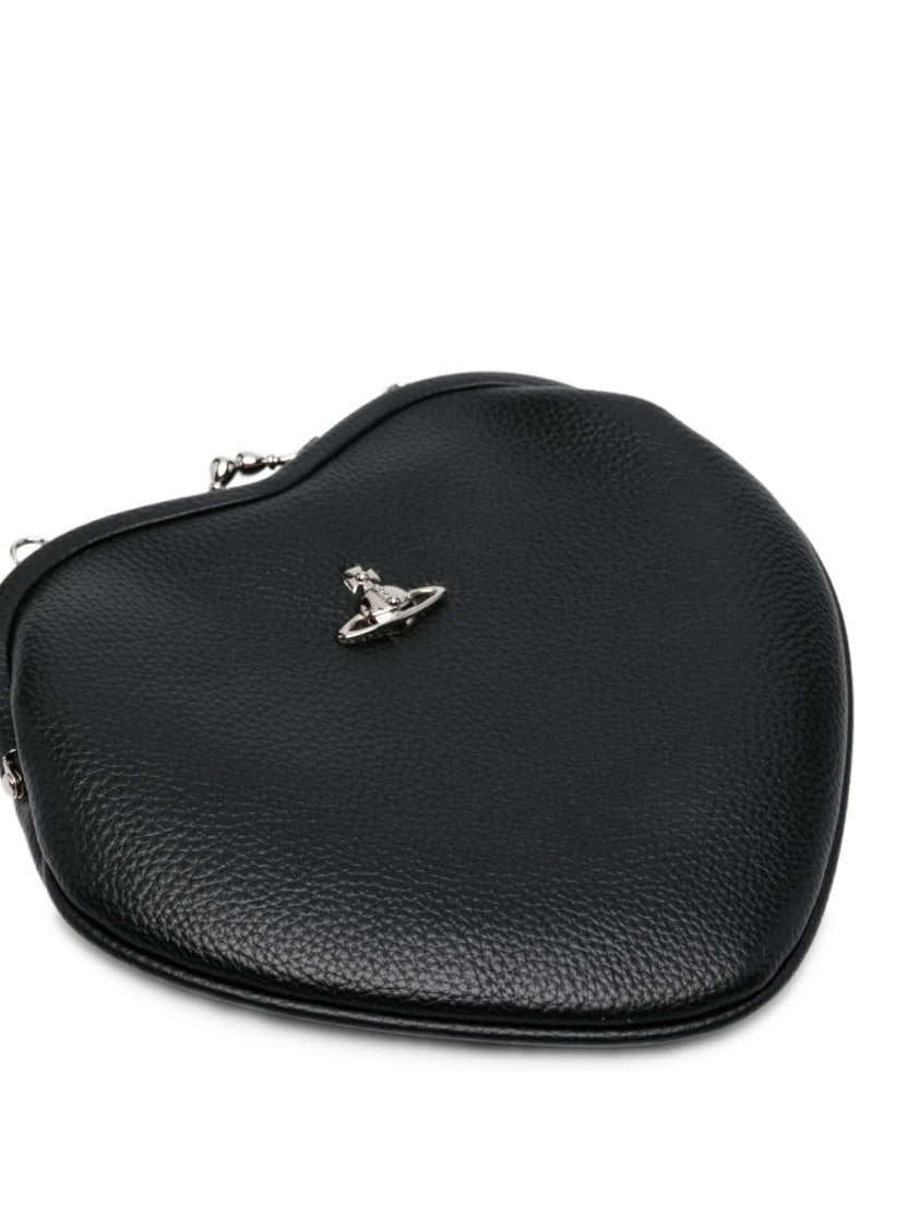 Vivienne Westwood Black Heart-Shaped Textured Leather Wallet