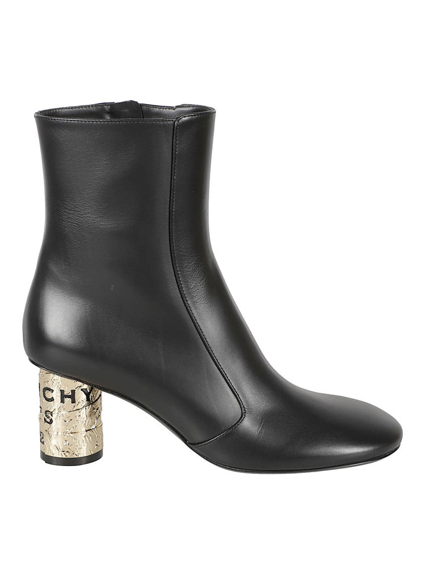 Givenchy Polished Leather Block-Heel Ankle Boots