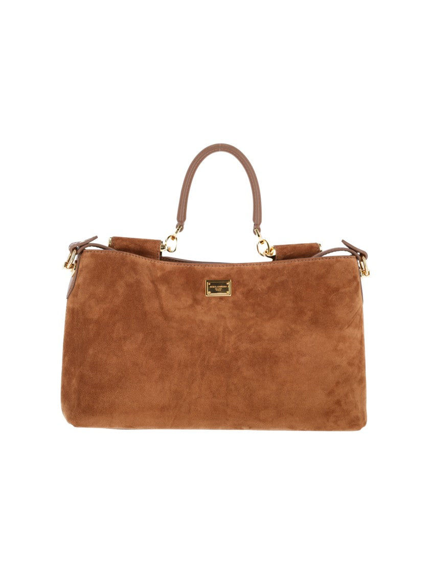 Dolce & Gabbana Brown Vittoria Medium Suede Shoulder Bag