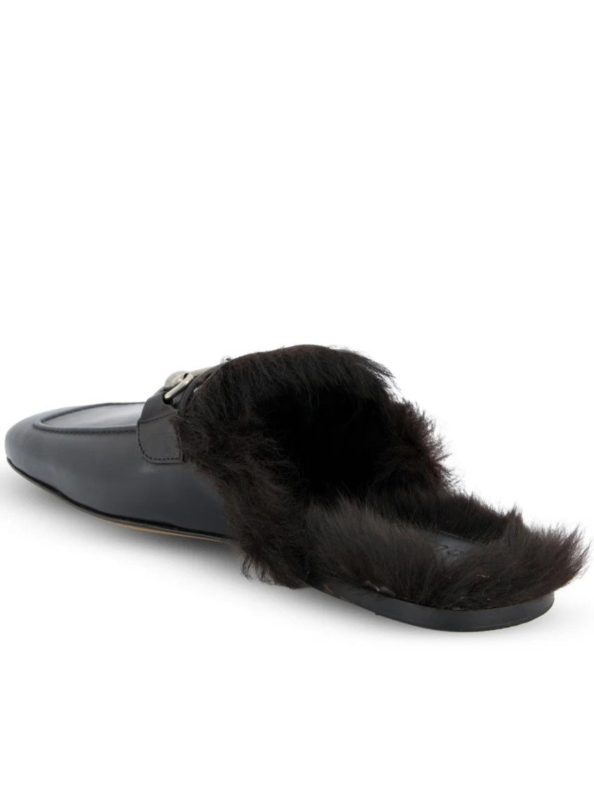 Gucci Larindo Black Leather Horsebit Mules