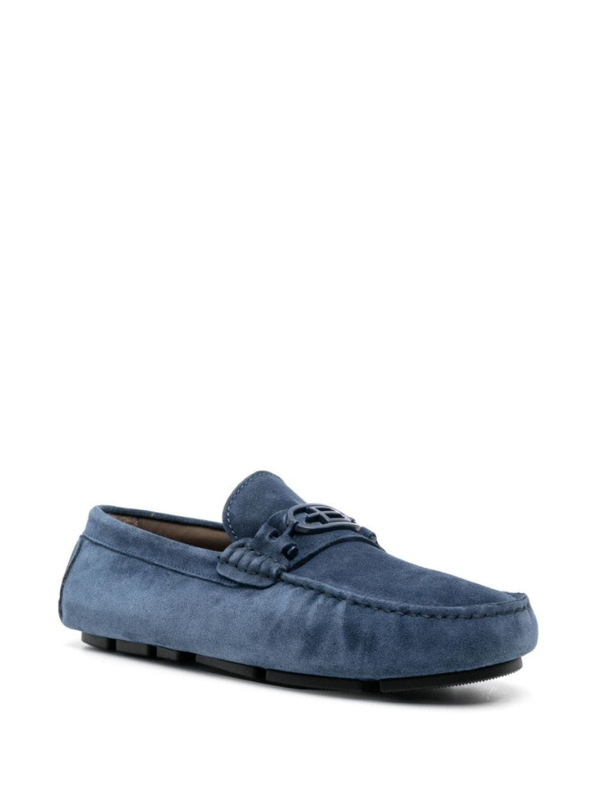 Baldinini Blue Closed Flats Loafers