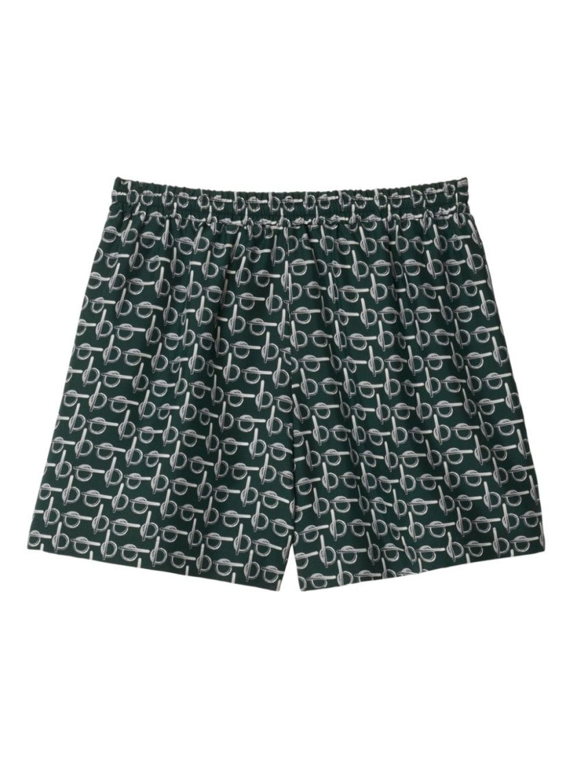 Burberry Textured Print Shorts With Elasticated Waistband