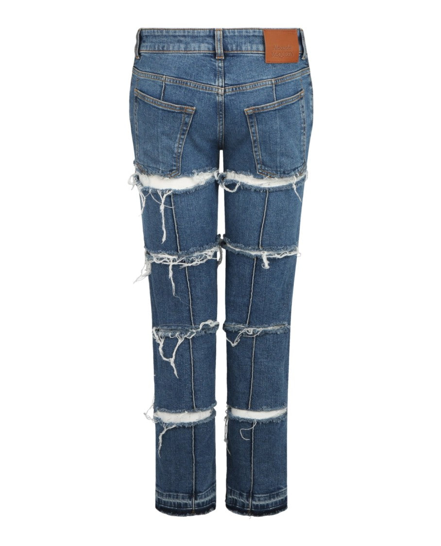 Alexander Mcqueen Stone-Washed Straight-Leg Jeans With Distressed Detailing