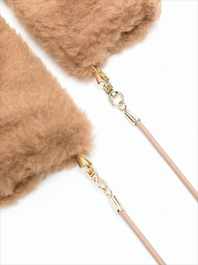 Max Mara Plush Camel Wool Gloves With Silk Blend