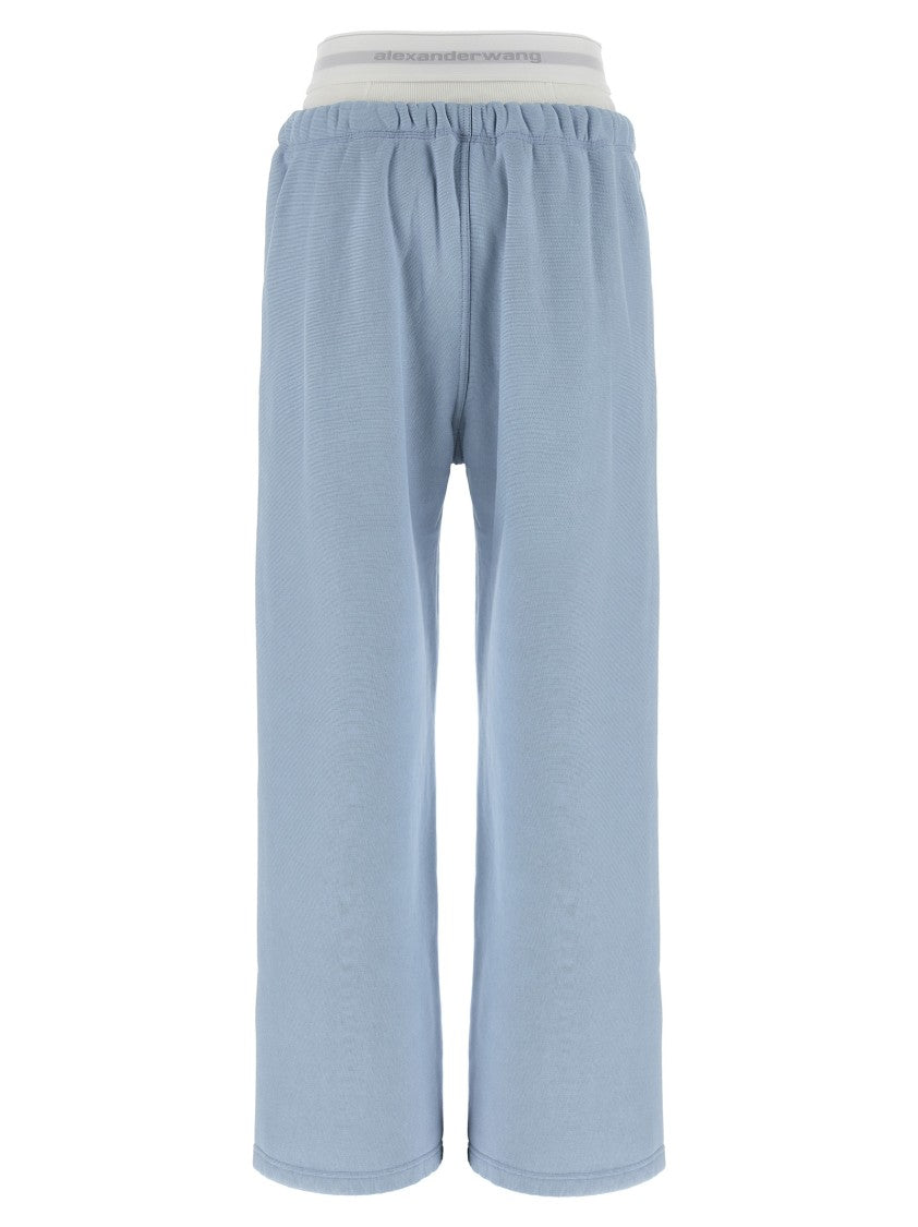 T By Alexander Wang Wide Leg W/ Logo Elastic Exposed Brief' Joggers