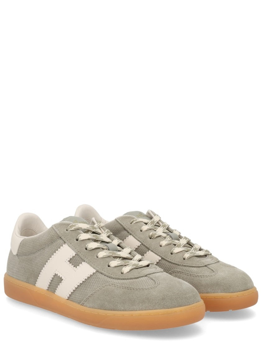 Hogan Neutrals Cool Side Stitched Logo Suede Sneakers
