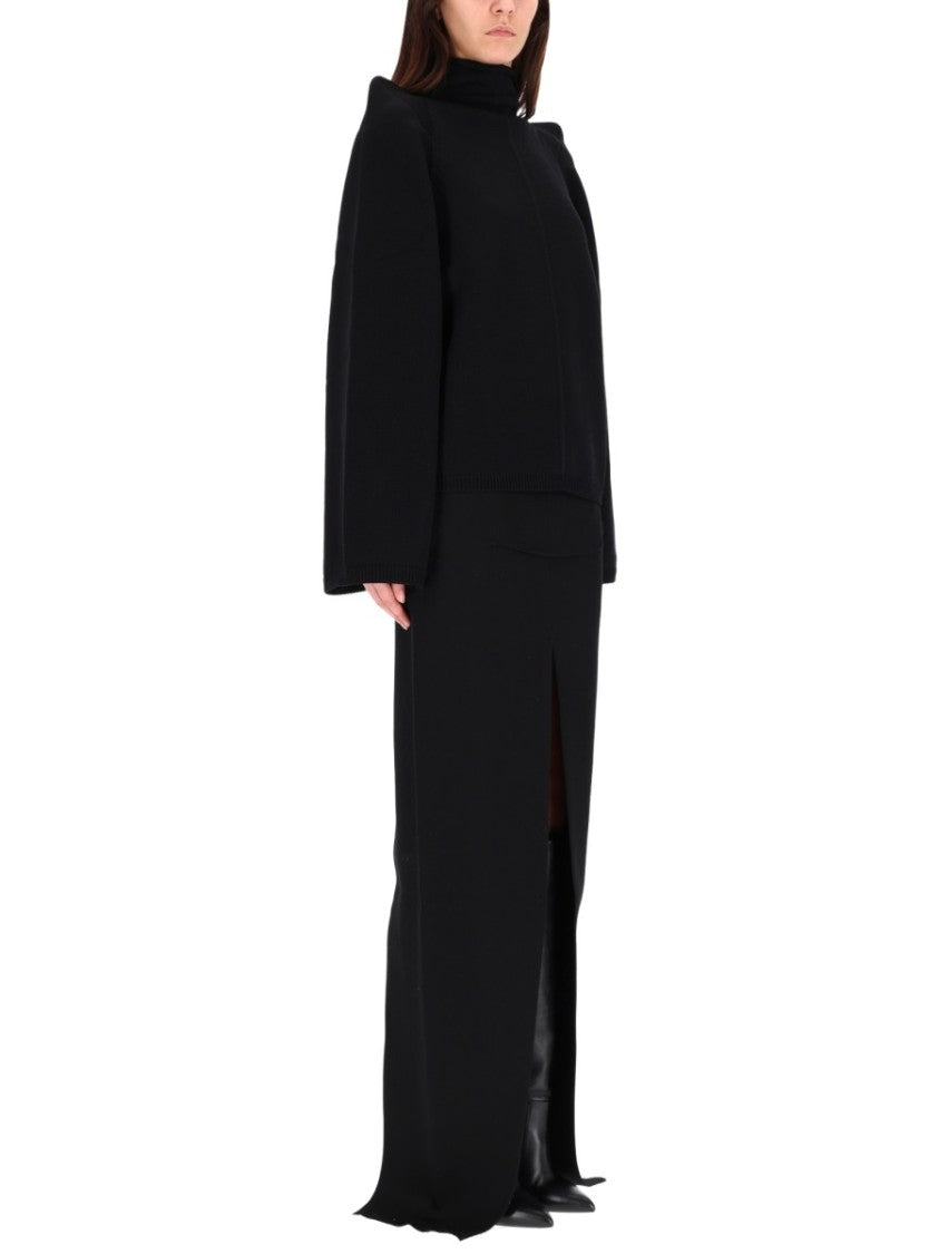 Rick Owens Structured Black Wool Top
