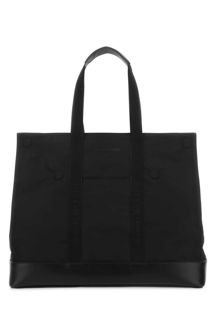 Alexander Mcqueen Black Fabric Shopping Bag