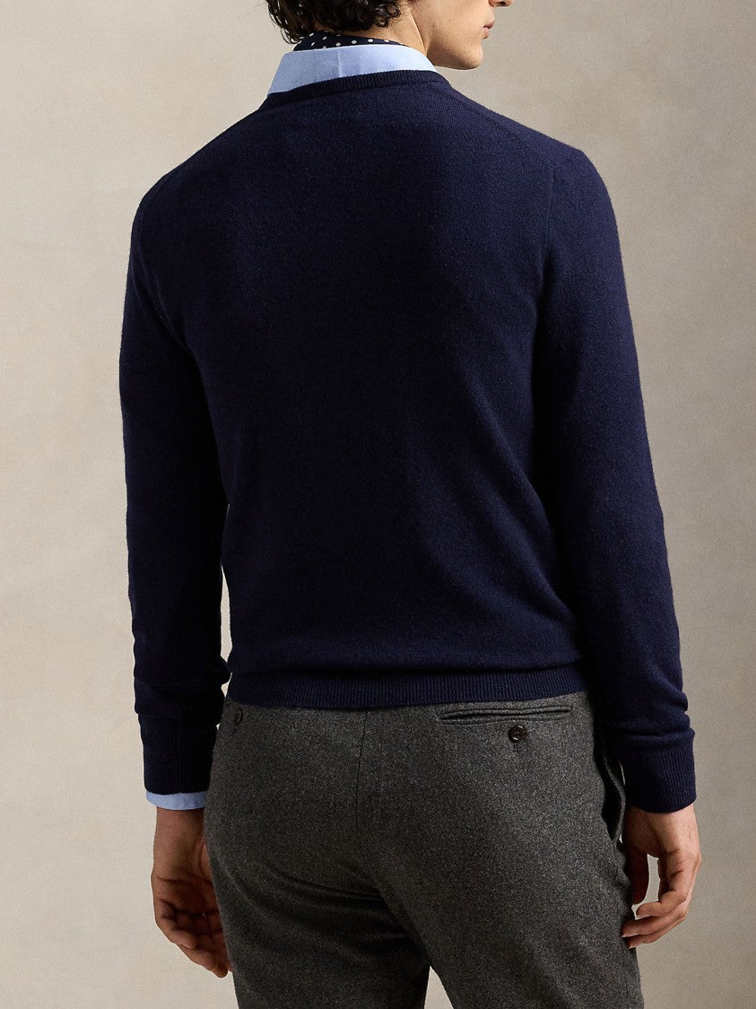 Polo Ralph Lauren Deep Navy Blue Long Sleeve Pullover With Crew Neckline